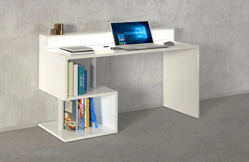 Scrivania a Giorno 140x60x92,5 cm Esse Bianco Lucido