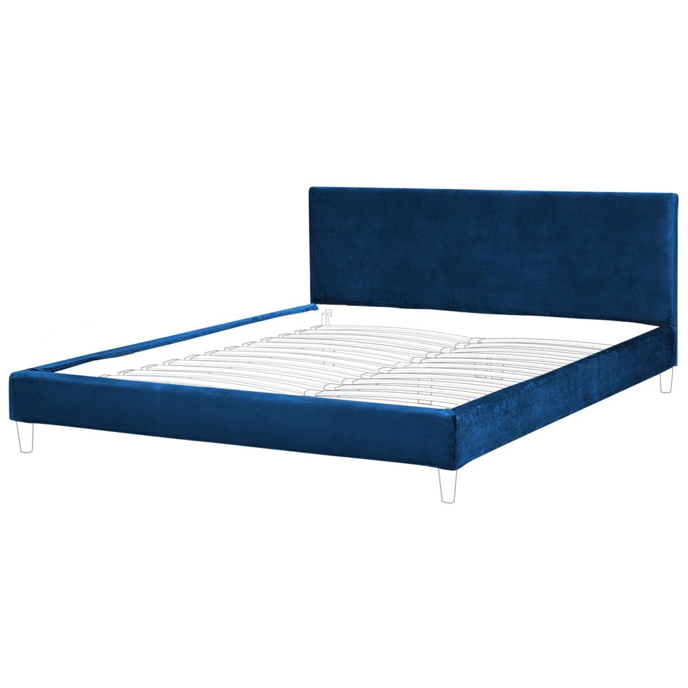 Copri Letto Velluto Blu per Letto 180 x 200 cm Sfoderabile Lavabile