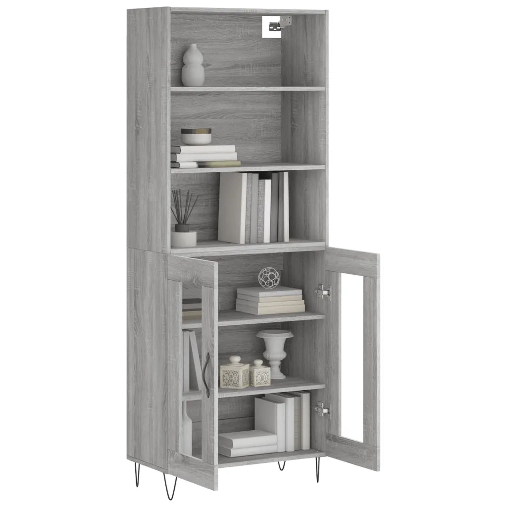 Credenza | Madia | Buffet da pranzo | Armadio da pranzo Grigio Sonoma 69,5x34x180 cm in Legno Multistrato
