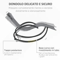 Sedia Sdraio a Dondolo Zero-Gravity da Esterno Impermeabile con Poggiatesta, 155x61x88 cm, Grigio