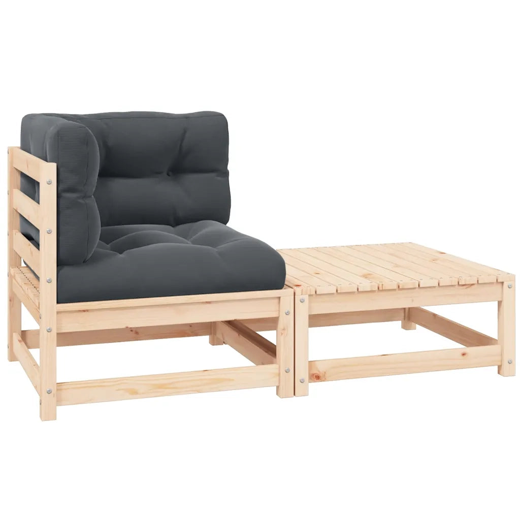 Set Divani da Giardino 2 pz con Cuscini Legno Massello Pino cod mxl 70771