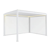 Pergola bioclimatica 3x4m in alluminio led + tenda 3m + tenda 4m,