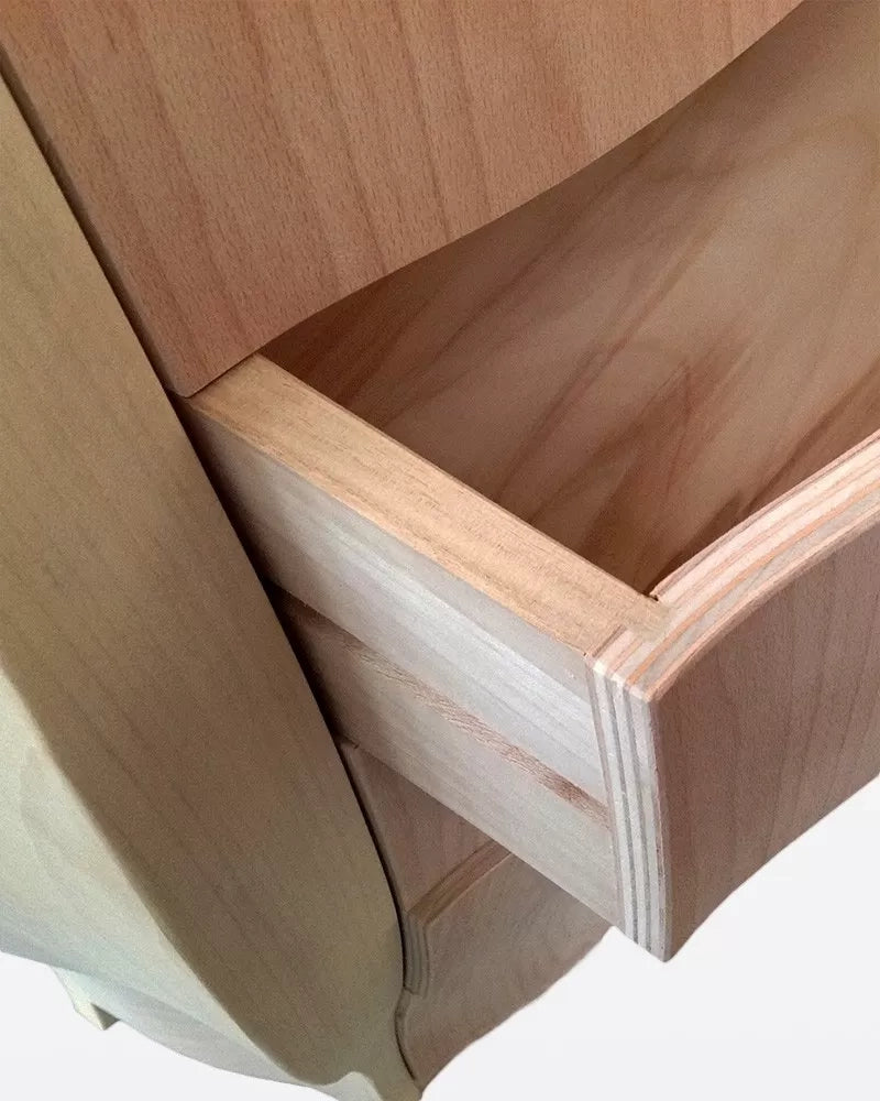 Madia credenza in legno grezza bombata 2 ante 2 l.135 p.60 h.98 (012) - Mobili 2G