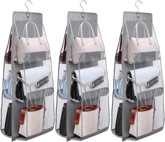 Organizzatore di Borsa con Apertura a 6 Comparti - 3 Pezzi per Magazzino Efficiente