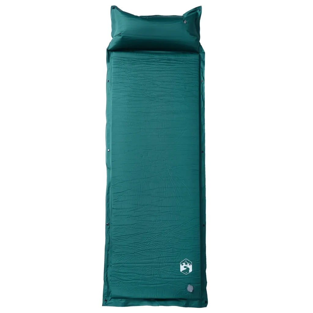 Materasso Campeggio Autogonfiabile con Cuscini 1 Persona Verde CFW1076462
