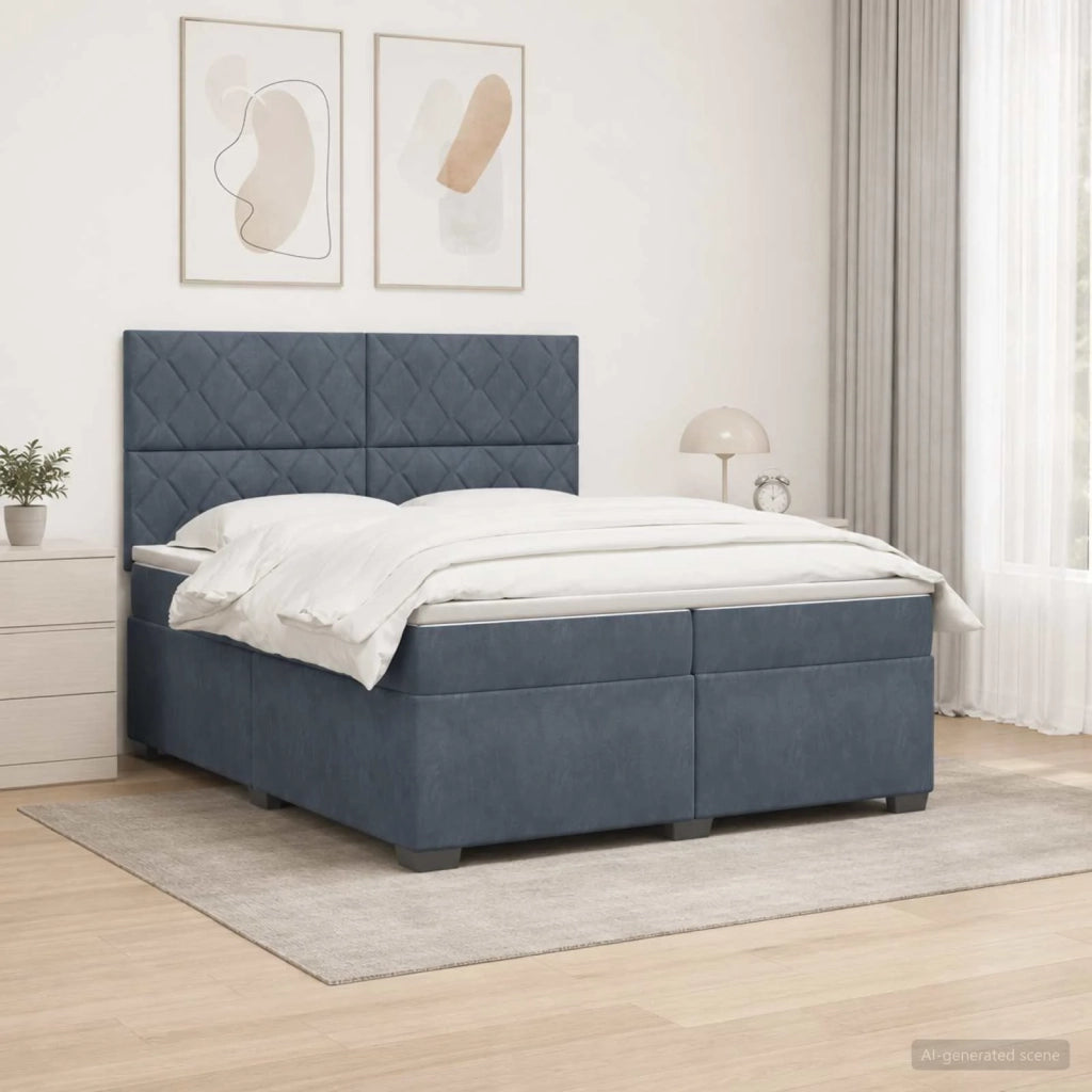 Letto box spring con materasso Grigio Scuro 200 x 200 cm 3455181