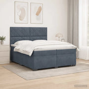 Letto box spring con materasso Grigio Scuro 200 x 200 cm 3455181
