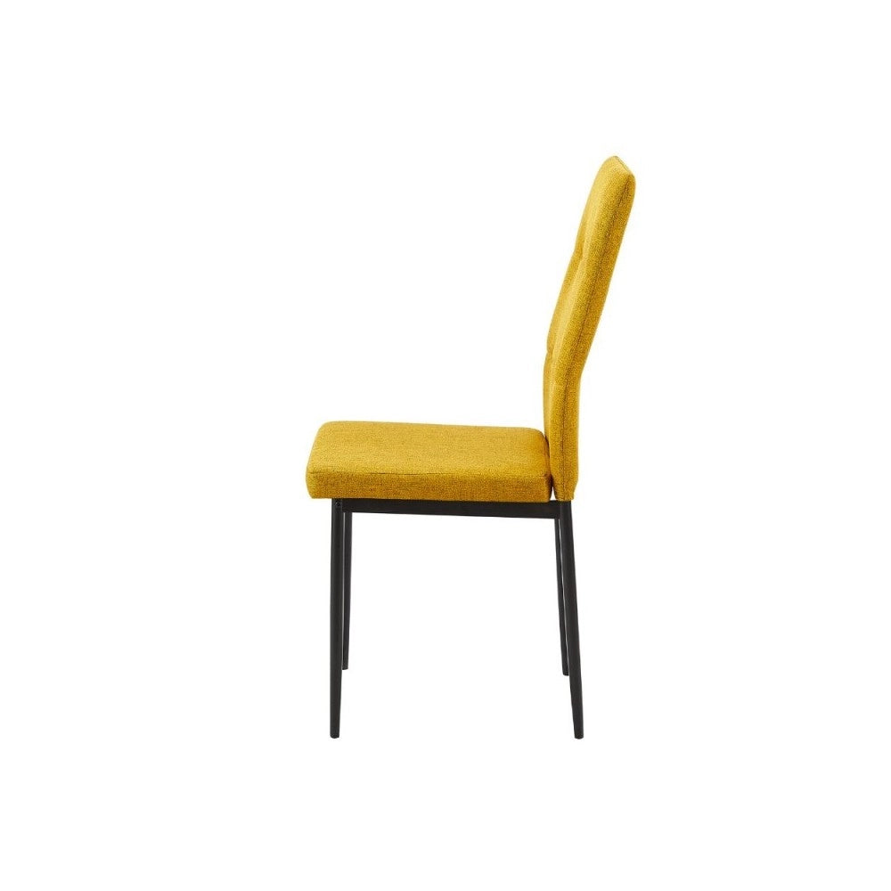 Set 4 Sedie da pranzo tessuto senape Adara 63.5x44x89h