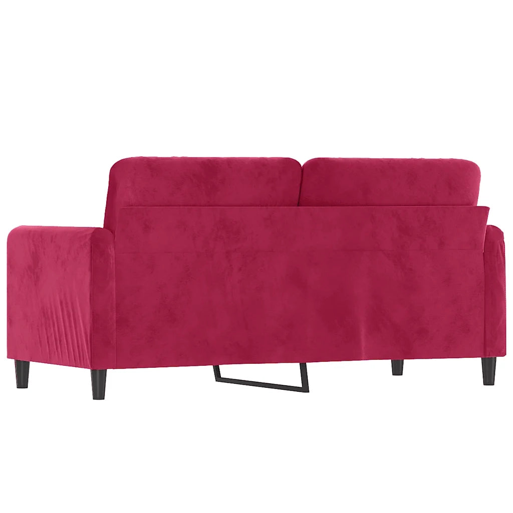 Divano | Divano da soggiorno | Sofa a 2 Posti Rosso Vino 140 cm in Velluto