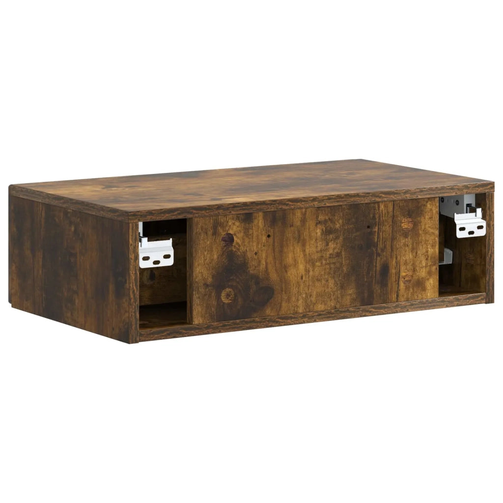 Tavolino da Parete Laterale Rovere Fumo 59 x 34,5 x 17 cm
