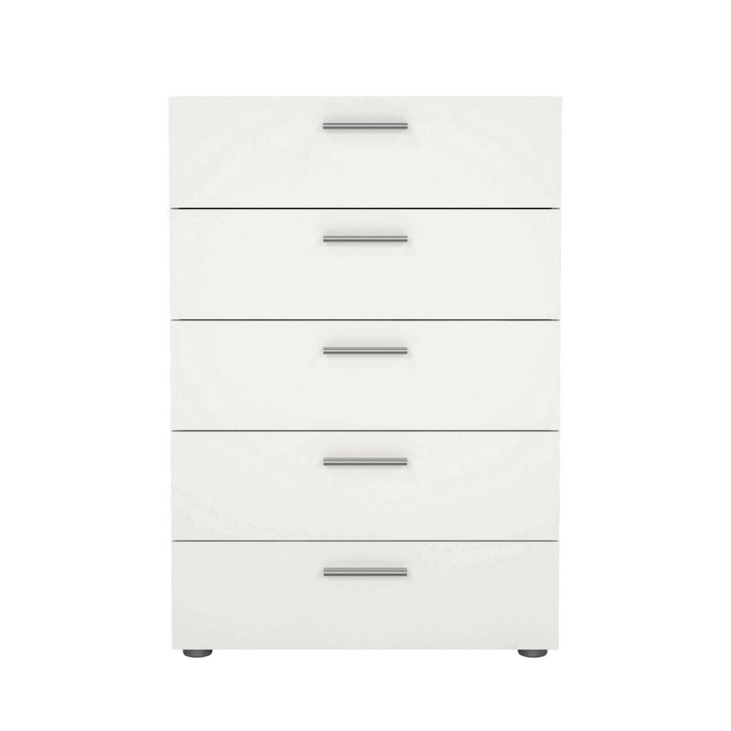 Cassettiera Haru, Settimino multiuso, Comò camera da letto, Mobile con cassetti, 70x40 h102 cm, Bianco