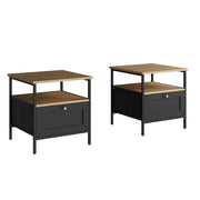 Vicco Comodino Nero 45 x 47 cm Set di 2