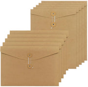 Organizzatore di documenti A4 con corda in tessuto di carta kraft, mappa A4 con tasche per documenti, tasche per progetti e tasche per buste (posizionamento orizzontale e verticale)