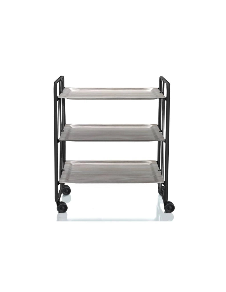 Carrello da cucina pieghevole nero con ruote BAUHAUS 3 ripiani