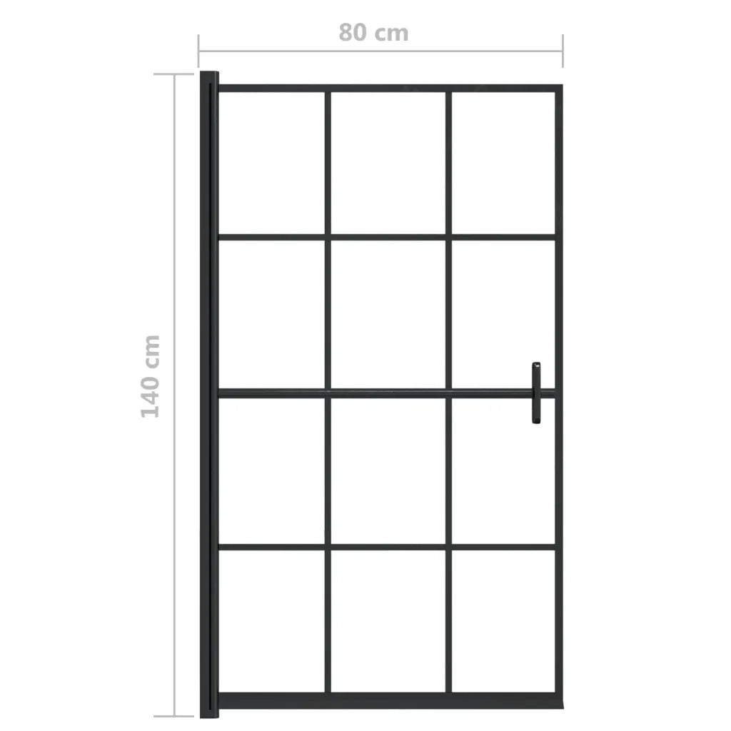 Pannello per Box Doccia in ESG 80x140 cm Nero CFW4945716