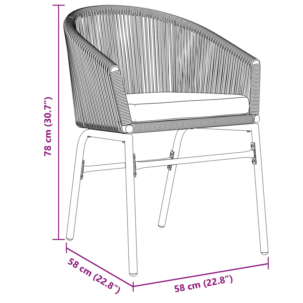 Set di 9 pezzi da pranzo da giardino grigio in polyrattan