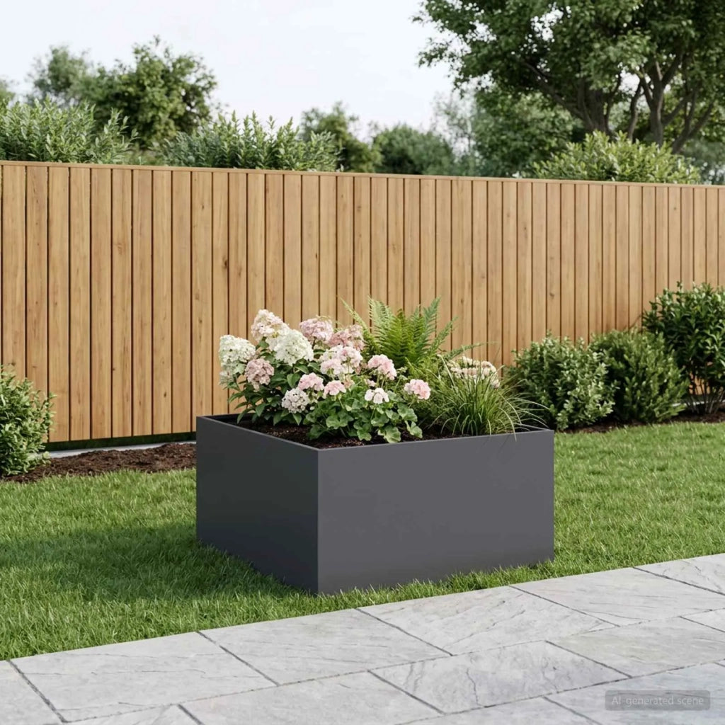 Vaso da giardino Antracite 100 x 100 x 40 cm 8005124