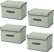 Organizzatore per abiti 4 pezzi - Ripiegabile - Stoffa - Coperchio - Organizzatore per abiti - 36 x 23 x 24 cm - Verde chiaro - Contenitori per archiviazione