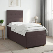 Letto box spring con materasso Marrone Scuro 100 x 200 cm 3453819