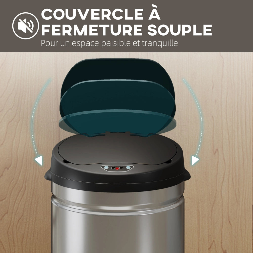 Pattumiera da cucina automatica 30L ¨C Xylo ¨C Acciaio inossidabile argento 32x30,5x51cm