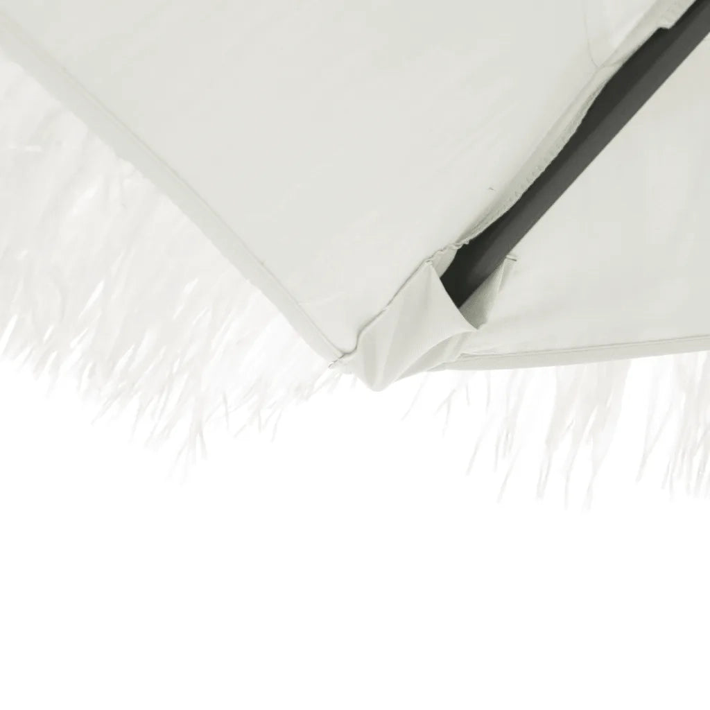 Ombrellone Giardino-Ombrello da Balcone con Palo in Acciaio Bianco 246x246x230 cm