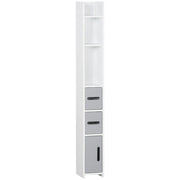 COLONNA BAGNO CON MENSOLE E ARMADIETTI 15X17X120CM BIANCO E GRIGIO