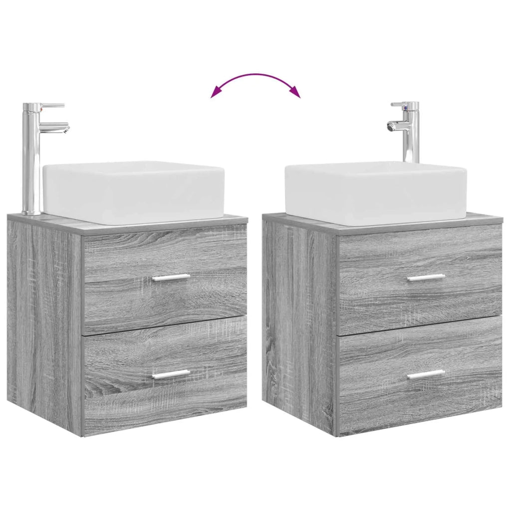 Set di mobili per il bagno 2 pz Sonoma grigio 3403981