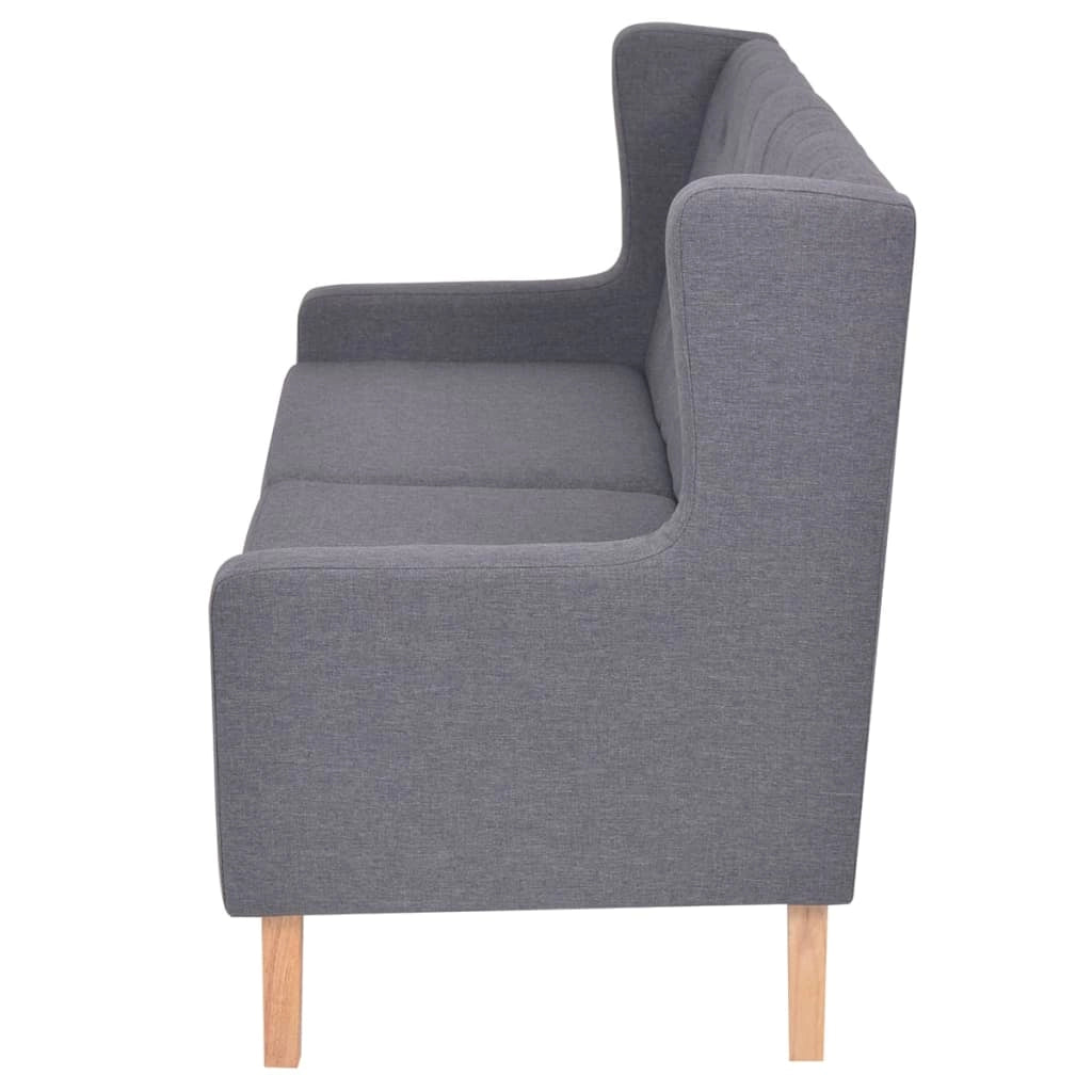 Set divano 2 pezzi 140 x 68 x 90 cm tessuto grigio 02_0020844