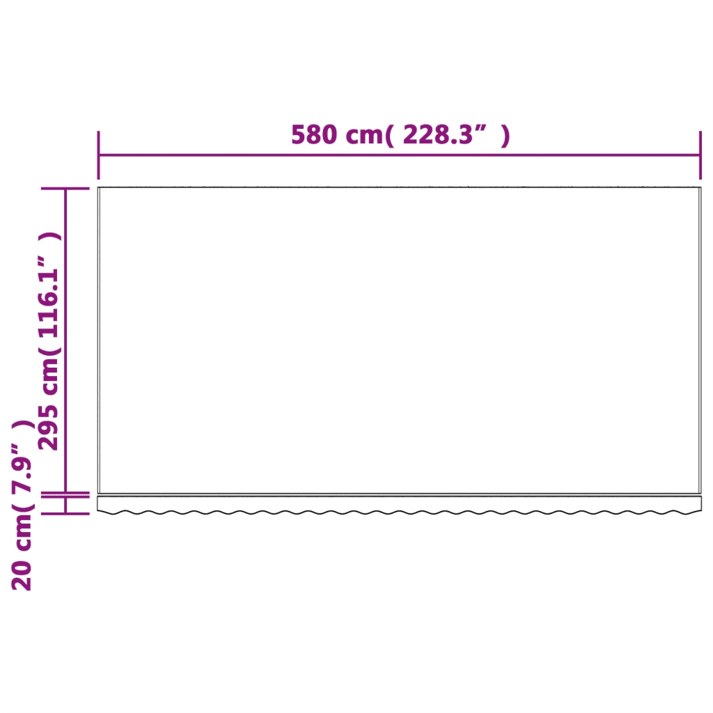 Tessuto di Ricambio per Tenda Strisce Multicolore 6x3 m