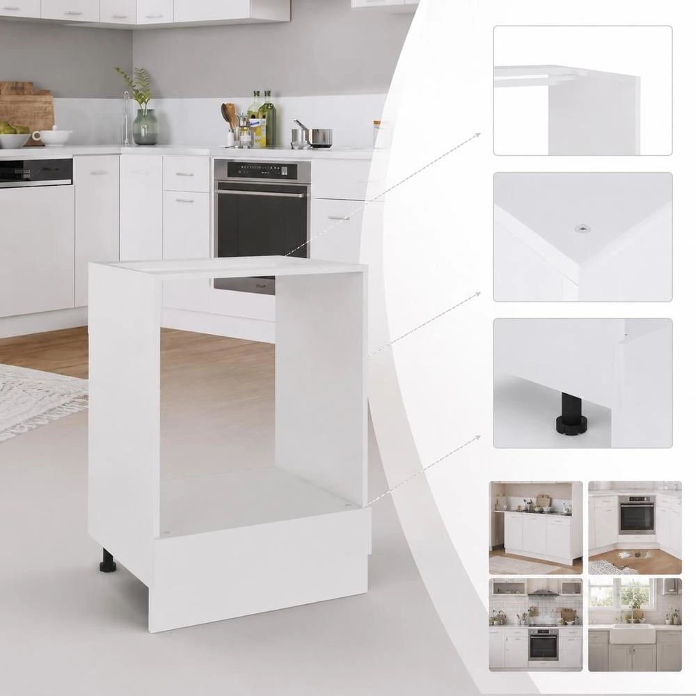 Lyon Oven Housing Unit, White, 60x46x81.5 Cm, Wood-based Material