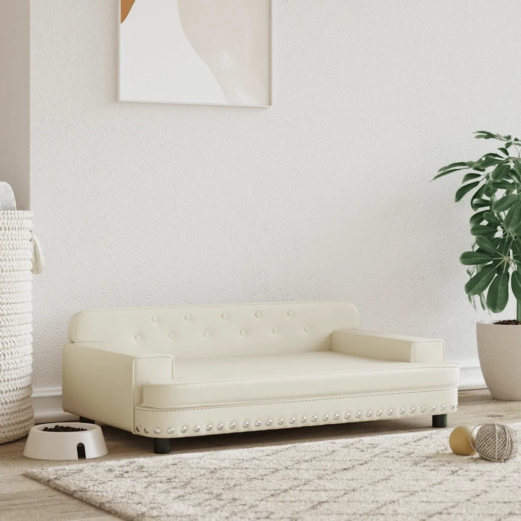 Lettino per Cani Crema 90x53x30 cm in Similpelle 171877