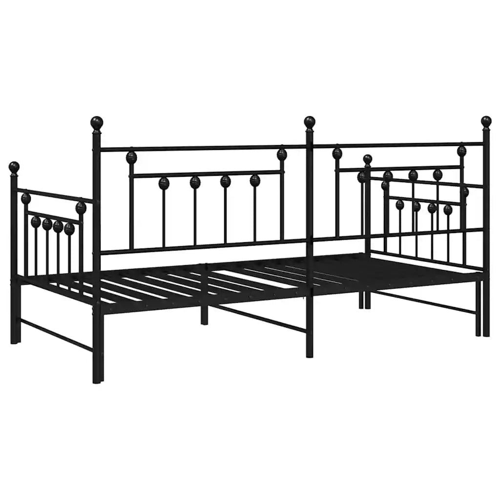 Struttura per letto di giorno Nero 107 x 203 cm Acciaio 42002669