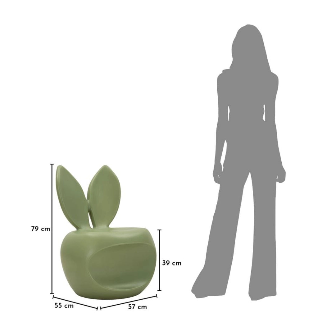 Poltrona Coniglio 1, Verde, Plastica, 57x55x79 cm