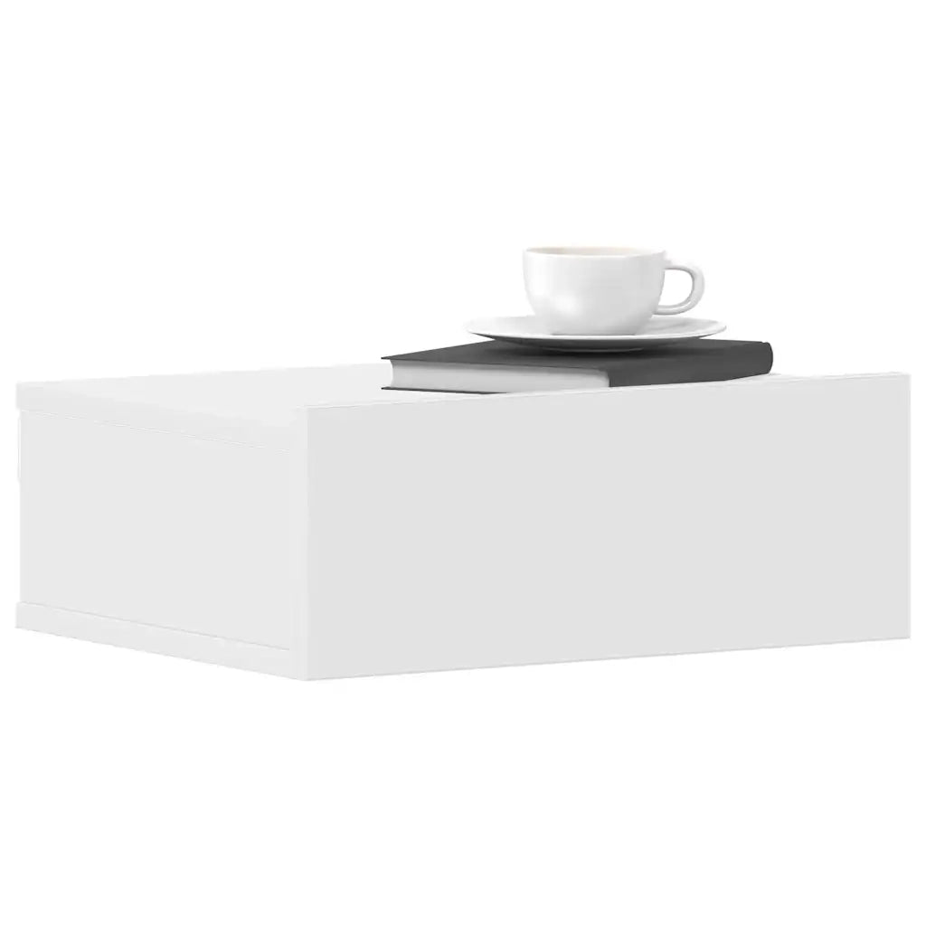 Comodini Pensili 2pz Bianchi 40x30x15 cm in Legno Multistrato 800307