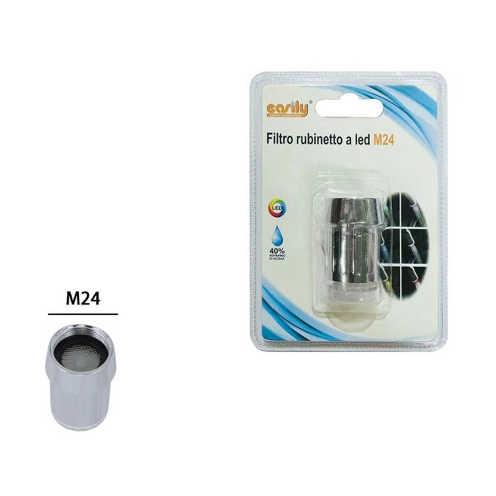 Trade Shop - Filtro Rubinetto A Led Rgb Colorato M24 Aeratore Risparmio Acqua Cucina Bagno 79909 -