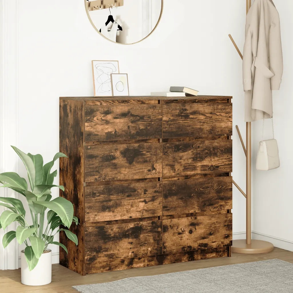 Credenza Rovere Fumo 100x35x99 cm in Legno Multistrato