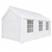 Gazebo Per Giardino Con Struttura In Pannelli Laterali Modulabili E Finestre Trasparenti Ideale Per Eventi Feste Catering Spazi Outdoor Elegante Impermeabile 6 x 4 x 3.15 Metri Bianco