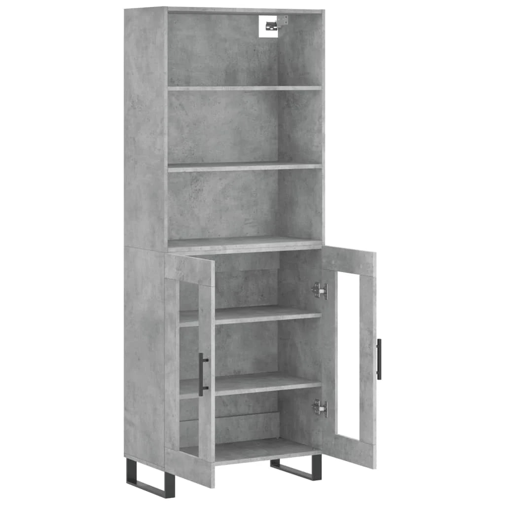 Buffet credenza cassettiera armadio mobile contenitore organizer cucina soggiorno salotto alto 695 x 34 x 180 cm legno ingegnerizzato grigio 02_0034620