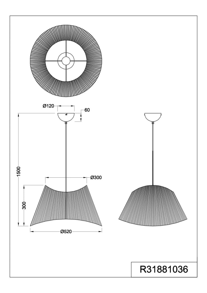 Lampada a sospensione, Iuta, naturale, D 52 cm, Valerie