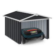 IDMarket - Garage per tosaerba robotizzato tetto a 2 spioventi metallo grigio antracite 86 x 98 x 62 cm