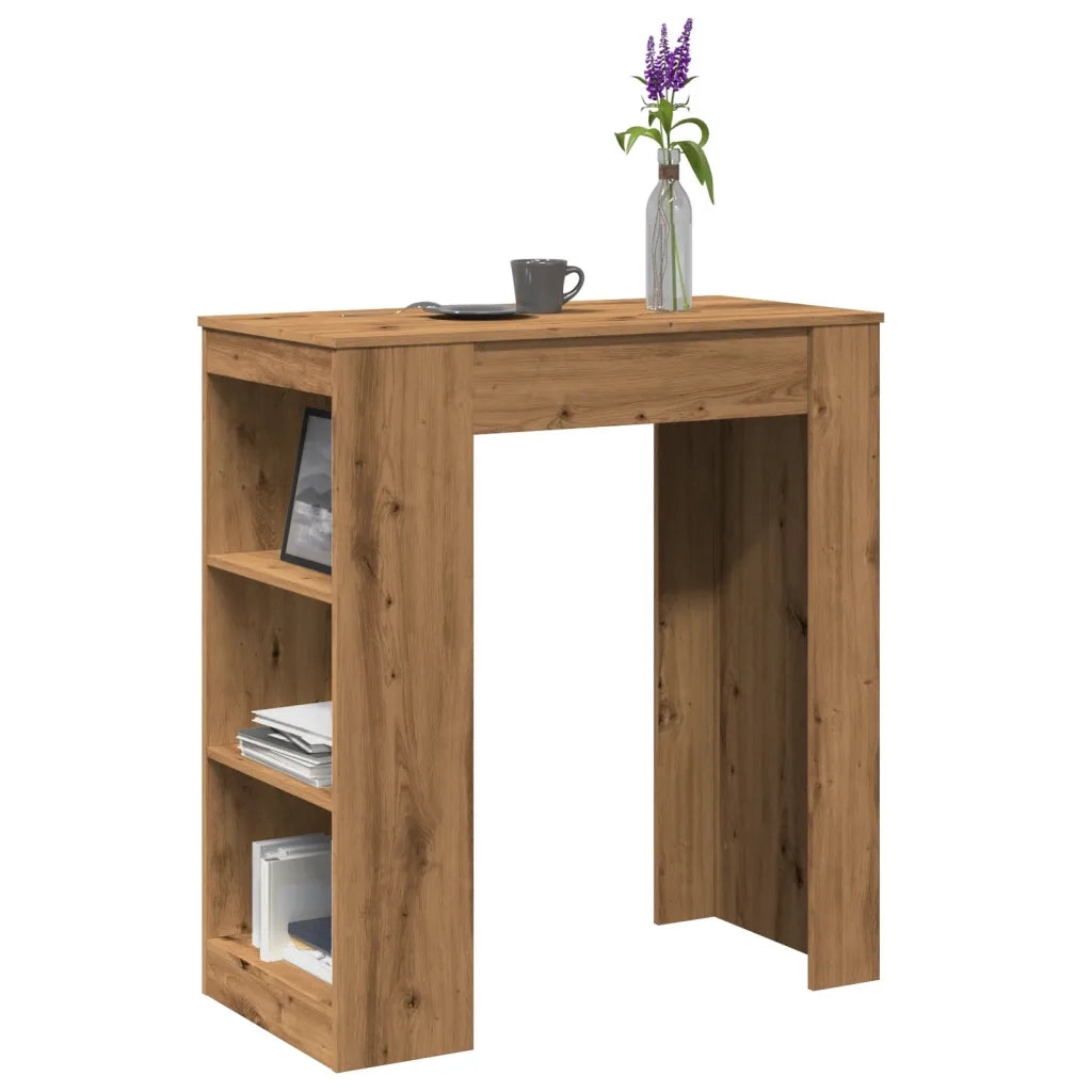 Tavolo Bar con Rastrelliera Rovere 95x47x103,5 cm Multistrato 854390