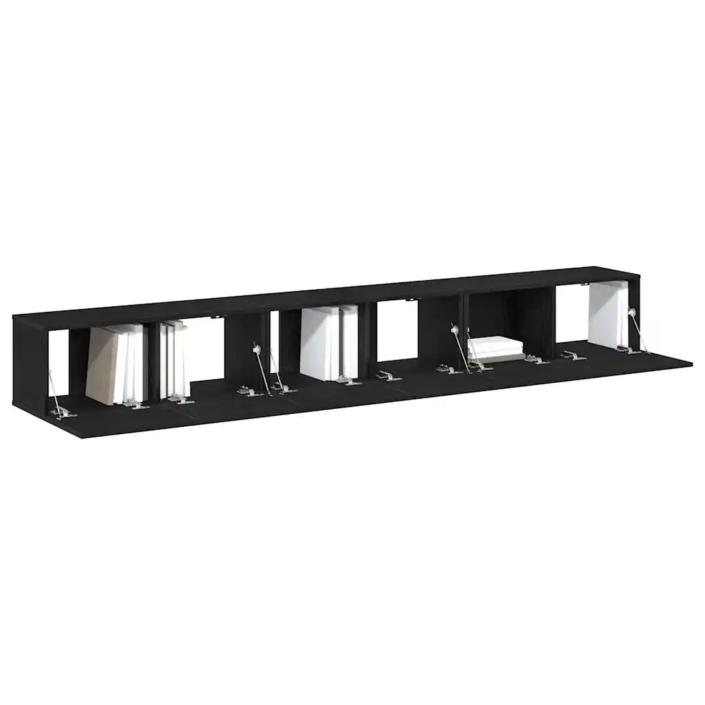 Set mobile TV 3 pz-Credenza per TV Rovere Nero 80 x 30 x 30 cm