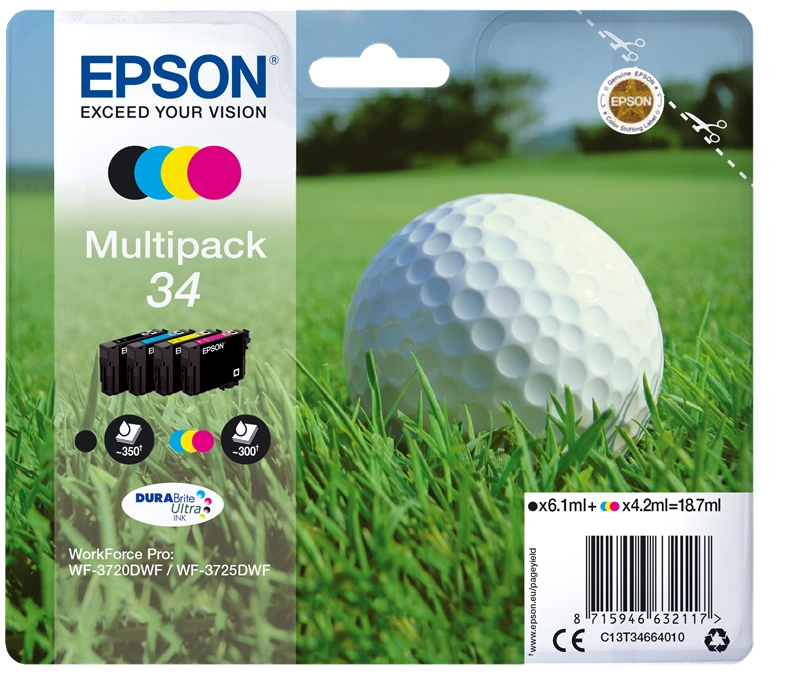 Epson Golf ball Multipack 4-colours 34 DURABrite Ultra Ink