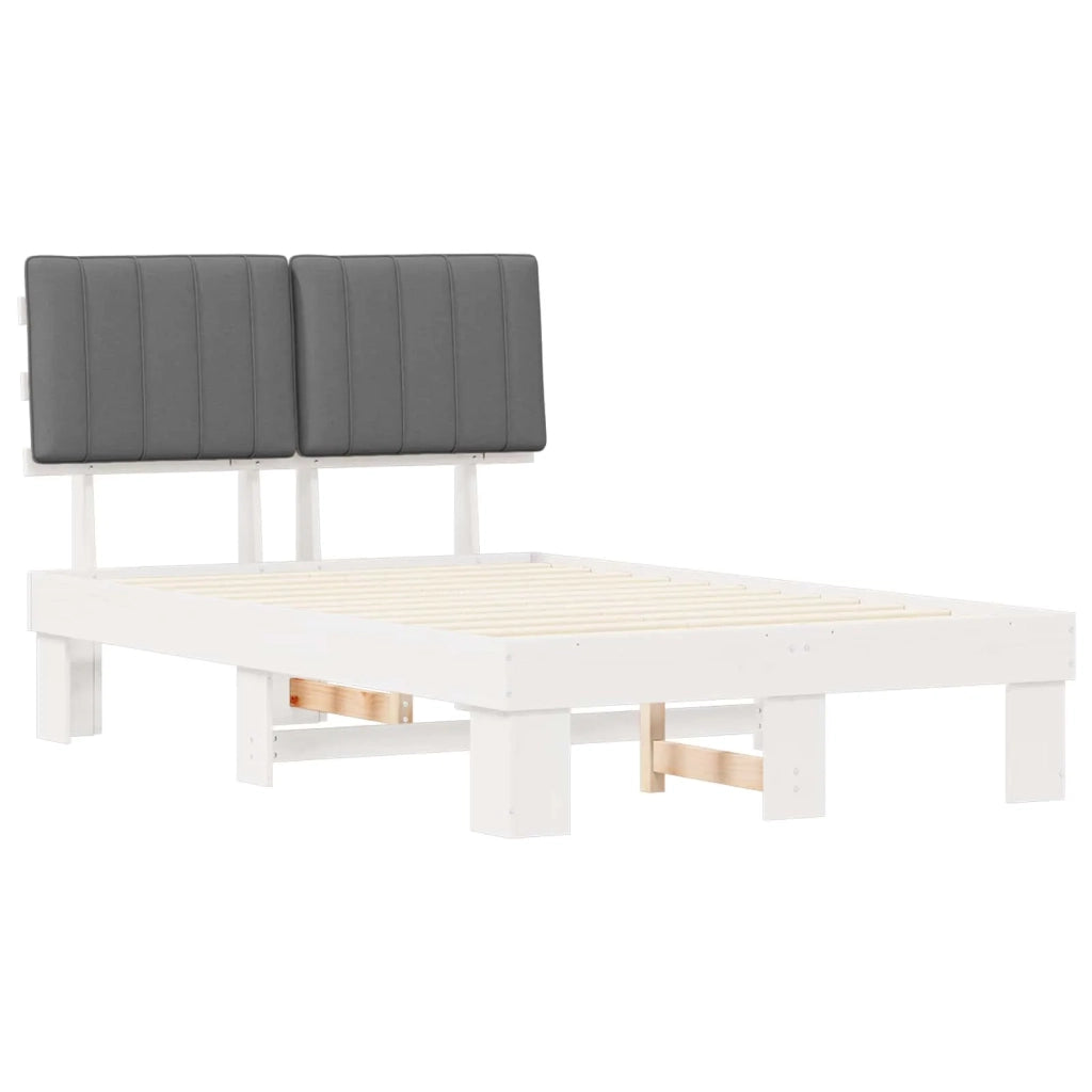 Letto con Testiera Rivestita Grigio chiaro 120 x 190 cm