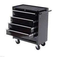 Cassettone per Utensili, Armadietto per Utensili, mobile, 5 cassetti, Acciaio, Nero
