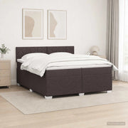 Letto con Box Spring, Materasso e LED Marrone Scuro Tessuto 3452032