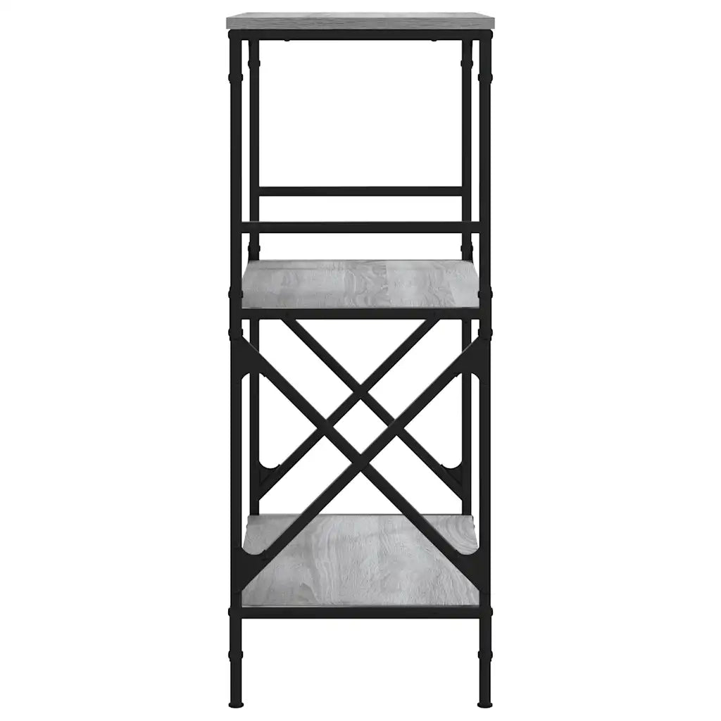 Libreria 3 Ripiani-Scaffale per Libri-Mobile di Stoccaggio Grigio Sonoma 59x35x90,5cm Legno Multistrato