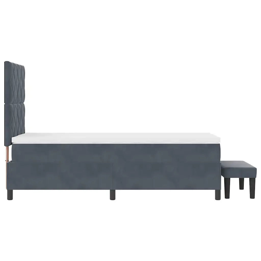 Letto a molle con materasso Grigio scuro 90 x 190 cm Velluto 3344547