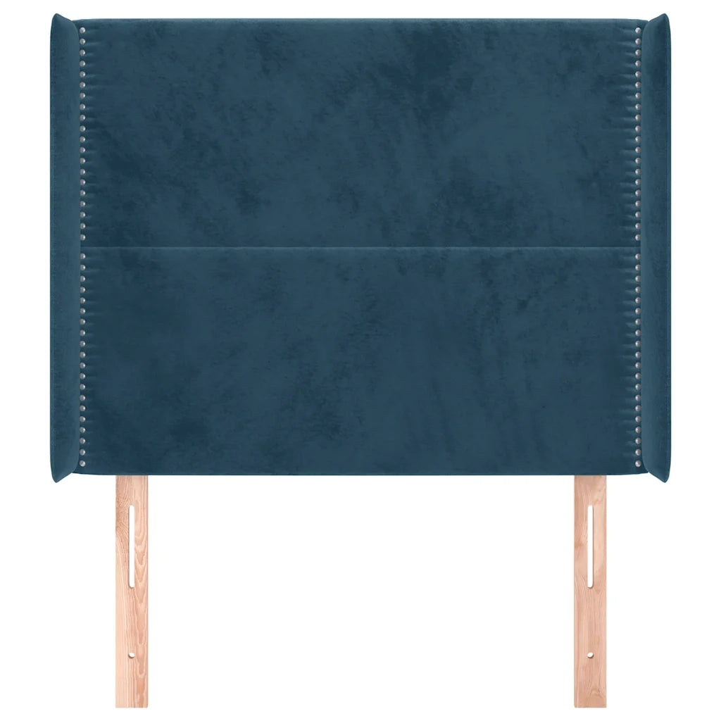 Testiera ad Orecchio Blu Scuro 103x16x118/128 cm in Velluto