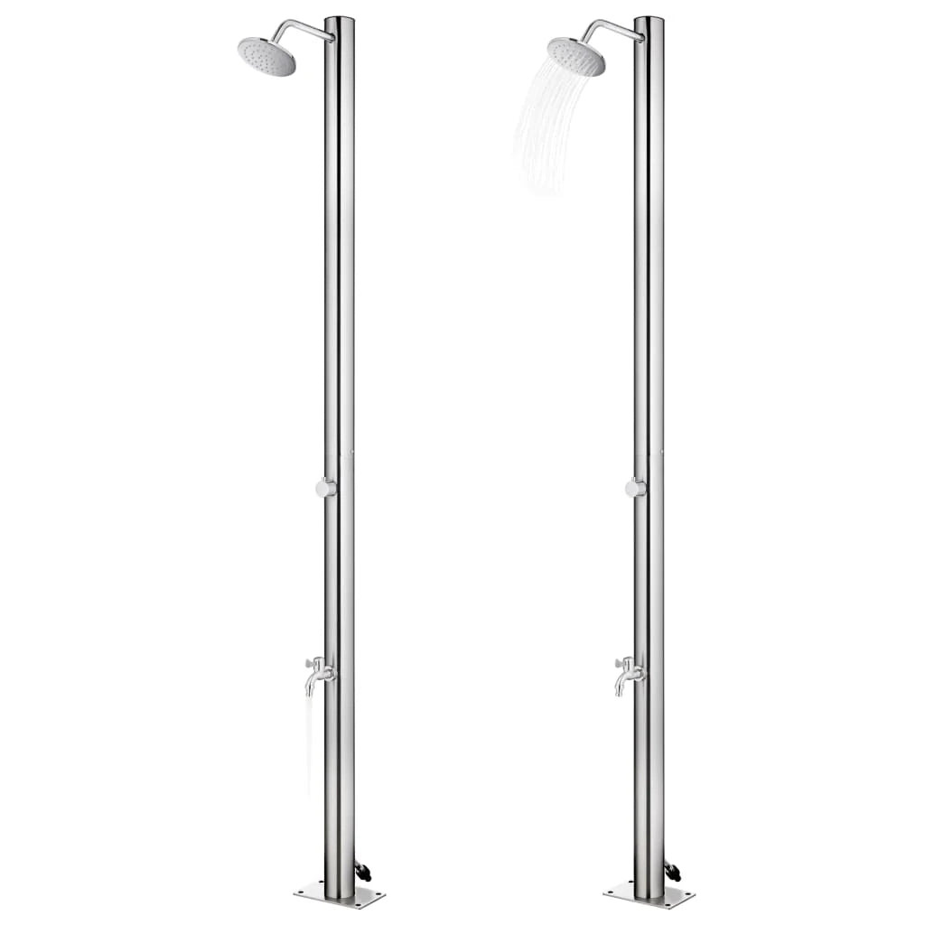Doccia da giardino con base 220 cm acciaio inox grigio 02_0042040